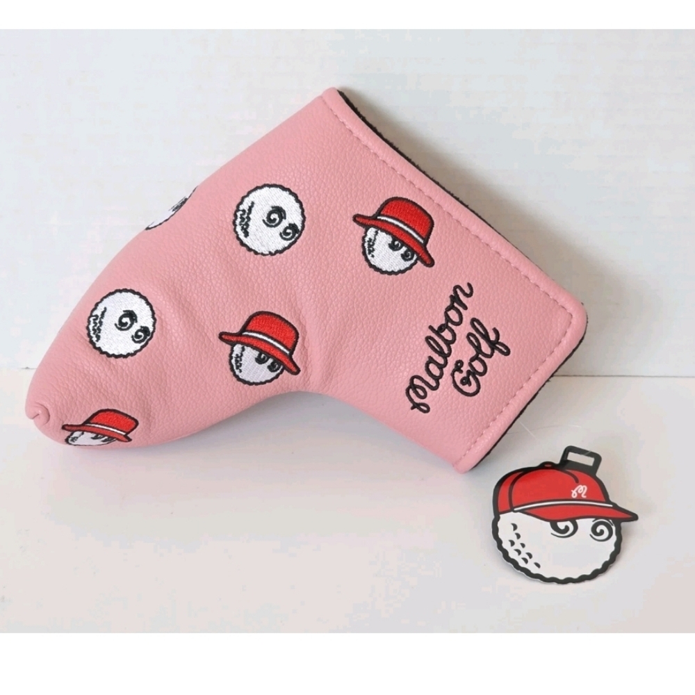 Malbon Golf Fishermans Bucket Hat Blade Putter Headcover Pink Magnetic NEW